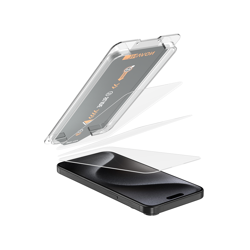 NOVANL 3-Pack Screen Protectors voor iPhone 15 Pro Max met Installatiekit