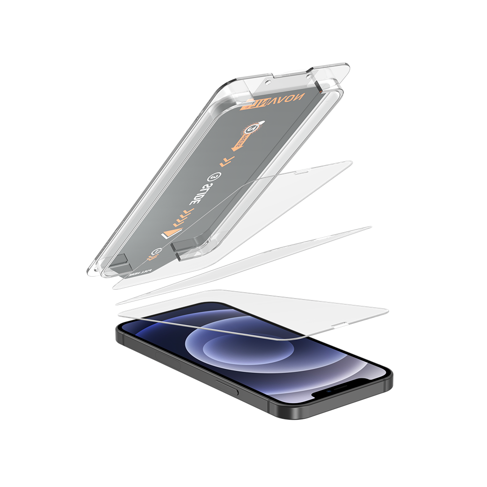 NOVANL 3-Pack Screen Protectors voor iPhone 12/12 Pro met Installatiekit