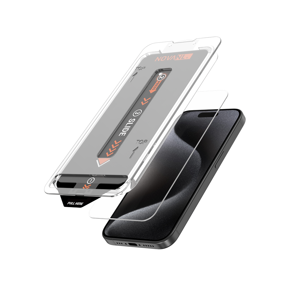 NOVANL 3-Pack Screen Protectors voor iPhone 15 met Installatiekit