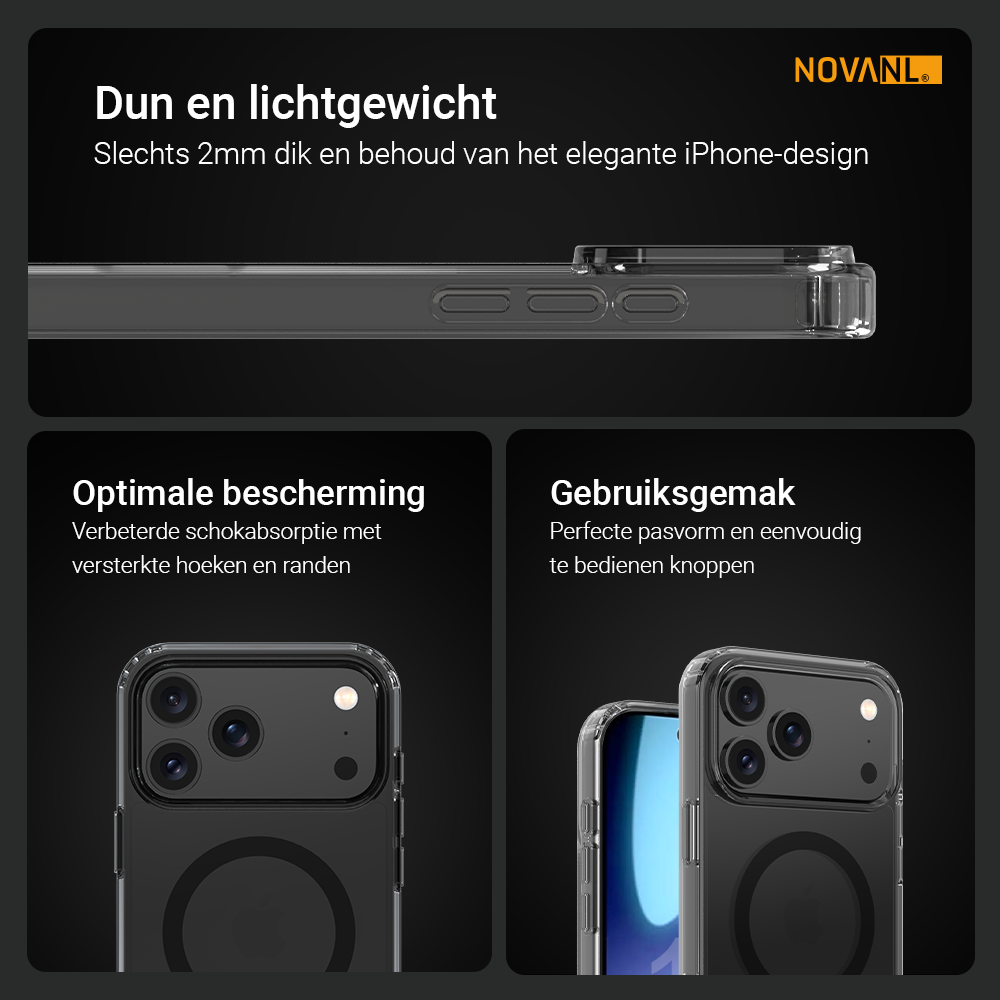 Grey - Phone case with text highlighting features on a black background