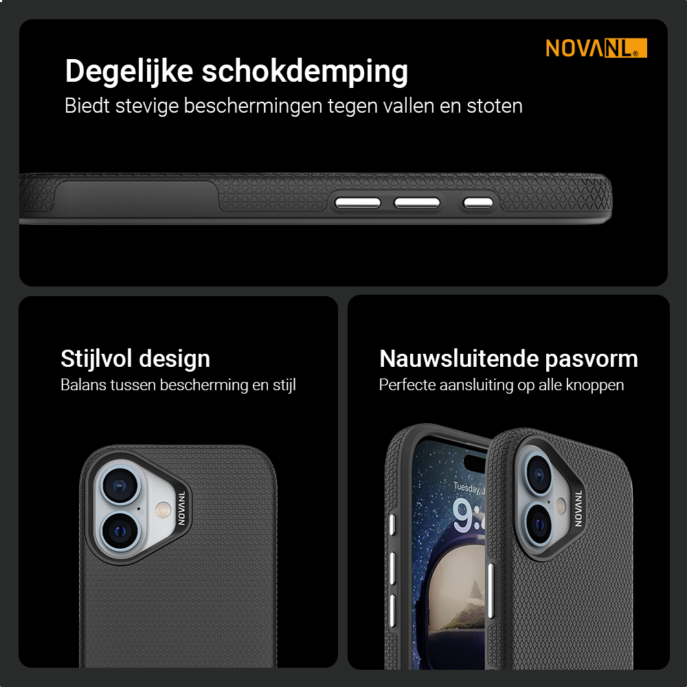 NOVANL GripArmor Case voor iPhone 16 (inc. Magnetics)