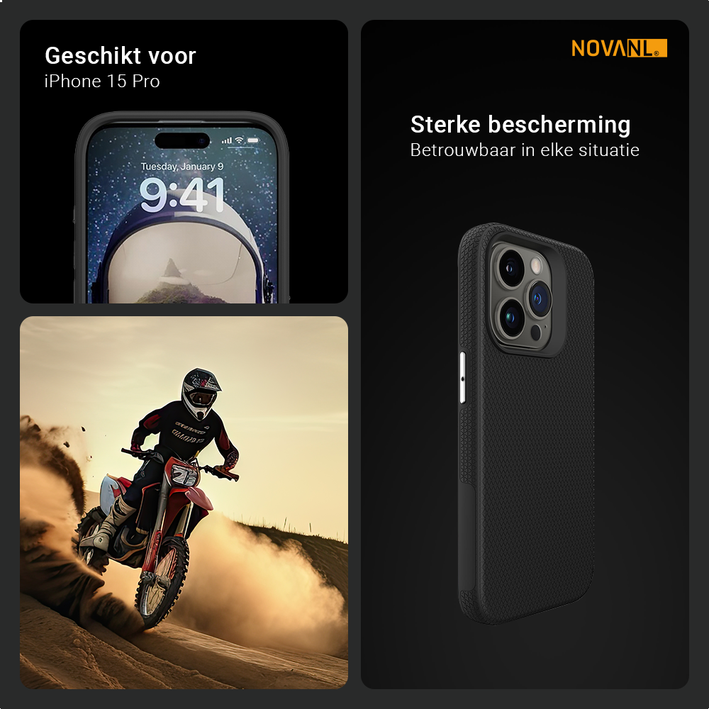 NOVANL GripArmor Hoesje voor iPhone 15 Pro