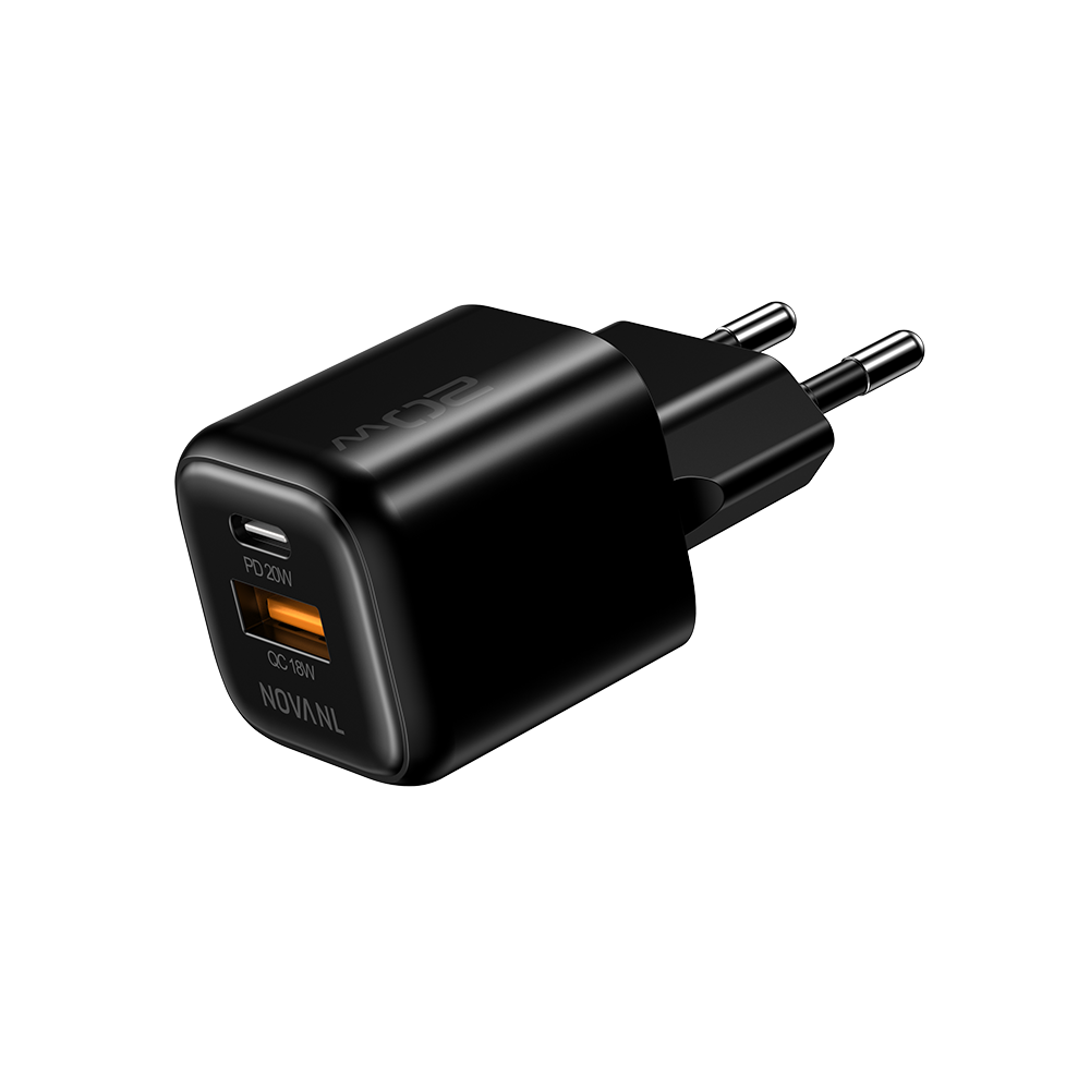 NOVANL GaNCharge 20W USB-A & USB-C (dubbele poort) Adapter